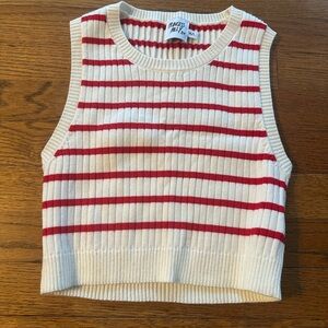Princess Polly Red and White Striped Knit Top